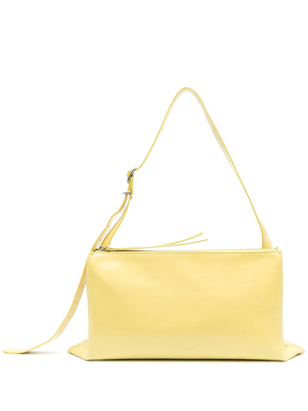  Jil Sander Medium Folded Leather Shoulder Bag - Yellow 
