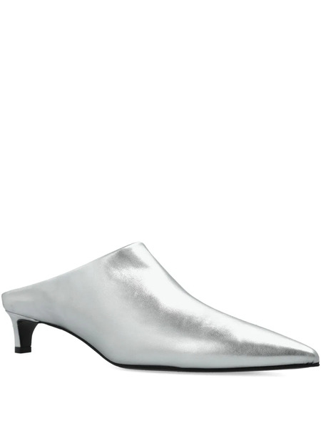  Jil Sander Metallic-leather Pointed-toe Mules - Silver 