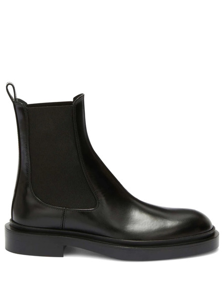  Jil Sander 30mm Leather Ankle Boots - Black 