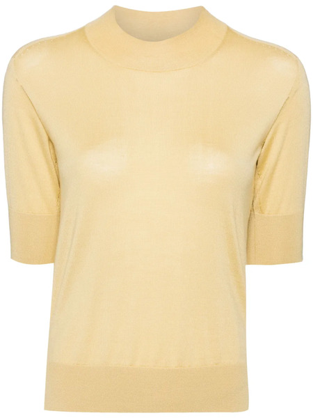  Jil Sander Mock-neck Knitted Top - Yellow 