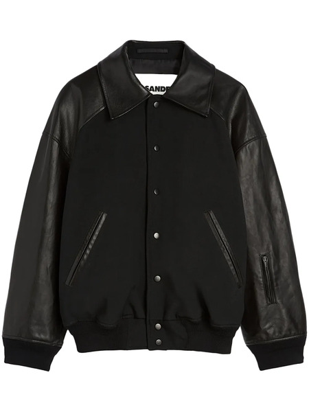  Jil Sander Panelled Leather Jacket - Black 