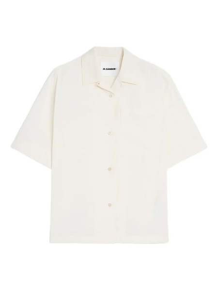  Jil Sander Patch Pocket Cotton Poplin Shirt - Neutrals 