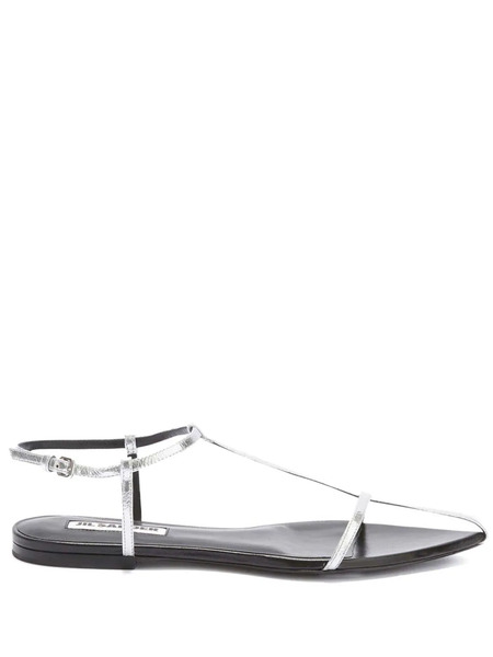  Jil Sander Pointed Open-toe Leather Sandals - Grey 