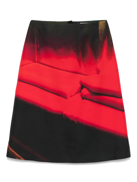 Jil Sander Printed Midi Skirt - Red 