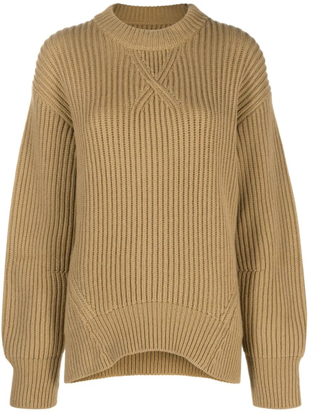  Jil Sander Ribbed-knit Wool Jumper - Brown 