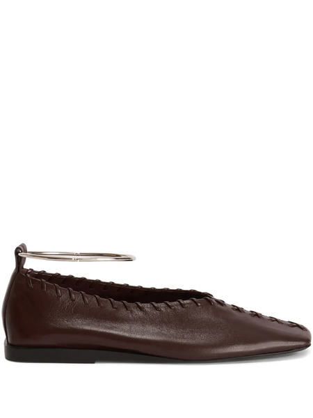  Jil Sander Ring Ballet Flats - Brown 