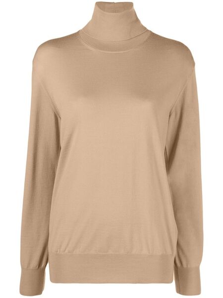  Jil Sander Roll-neck Wool Jumper - Brown 