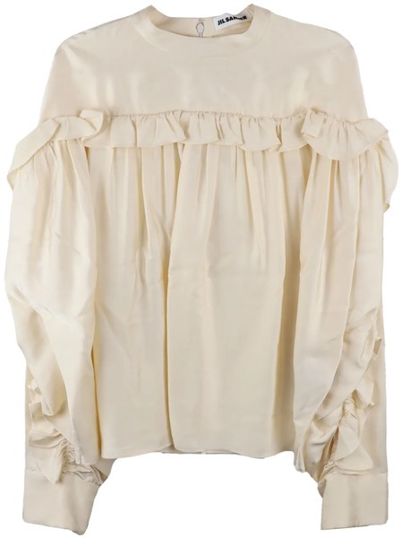  Jil Sander Ruffled Top - Neutrals 