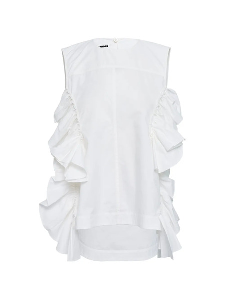  Jil Sander Ruffled Top - White 
