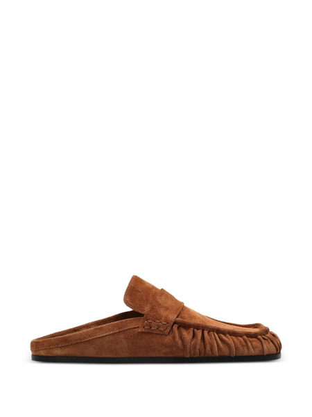  Jil Sander Sabot Suede Mules - Brown 