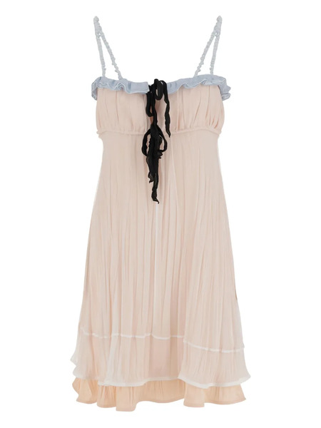  Jil Sander Silk Mini Dress - Pink 