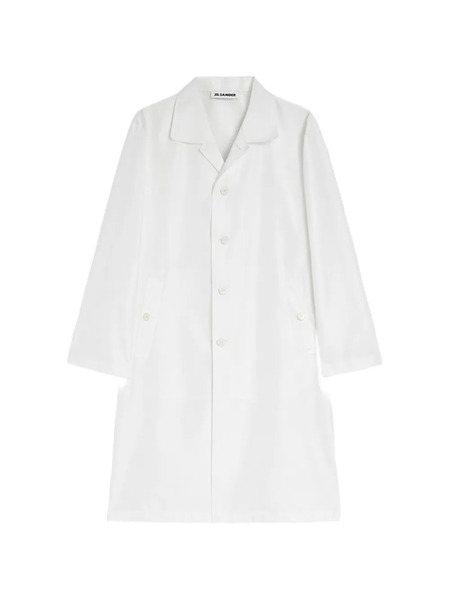  Jil Sander Single-breasted Button Technical Coat - White 