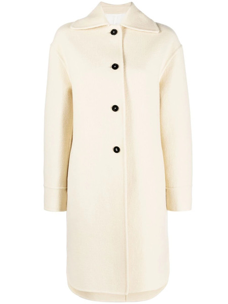  Jil Sander Single-breasted Virgin Wool Coat - Neutrals 