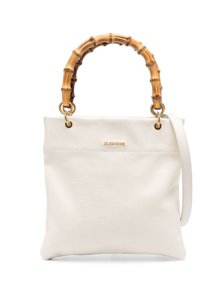  Jil Sander Small Bamboo-handle Tote Bag - White 