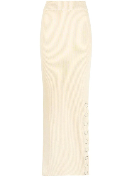  Jil Sander Snap-button Rib-knit Maxi Skirt - Neutrals 