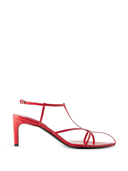 Jil Sander Strap Heeled Sandals - Red 