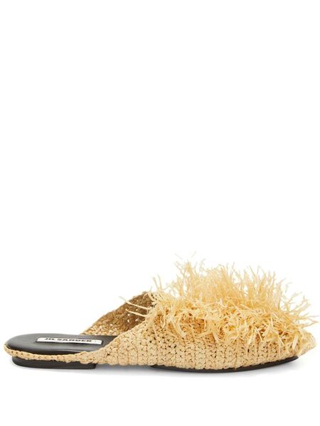  Jil Sander Straw-embellished Slippers - Neutrals 
