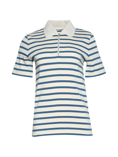  Jil Sander Striped-pattern Zip-collar Polo Shirt - Neutrals 