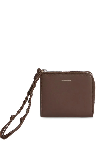  Jil Sander Tangle Zipped Knotted Wallet - Brown 