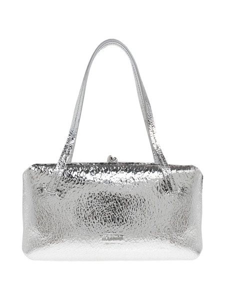  Jil Sander Textured Leather Shoulder Bag - Silver 