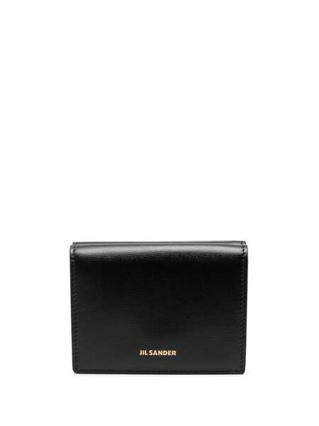  Jil Sander Tri-fold Leather Wallet - Black 