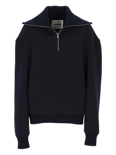  Jil Sander Turtleneck Zip-up Sweater - Blue 