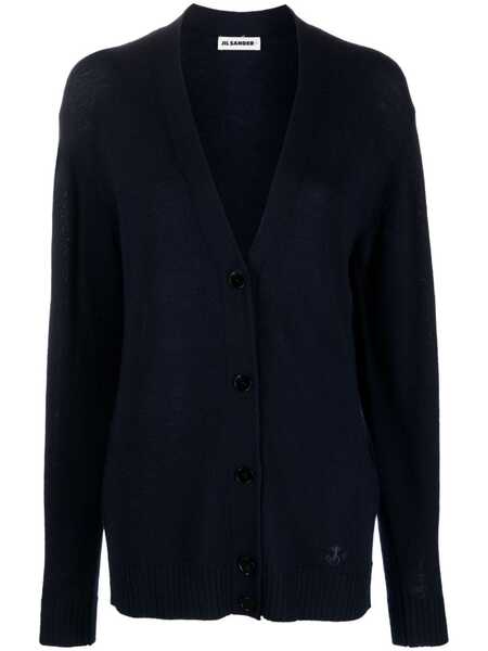  Jil Sander V-neck Fine-knit Cardigan - Blue 