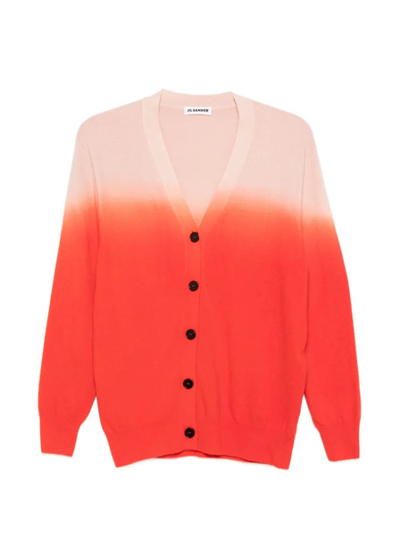  Jil Sander V-neck Gradient Buttoned Cardigan - Orange 
