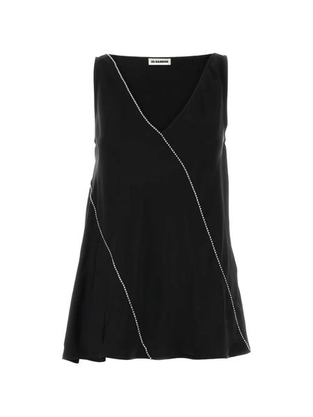  Jil Sander V-neck Top - Black 