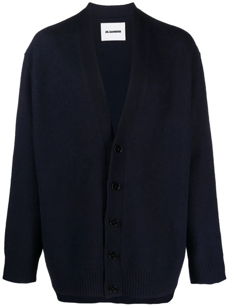  Jil Sander V-neck Wool Cardigan - Blue 