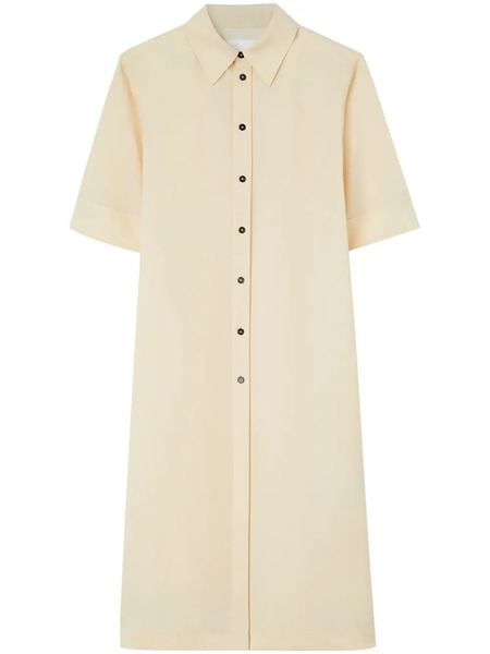  Jil Sander Wool Gabardine Long Shirt - Neutrals 