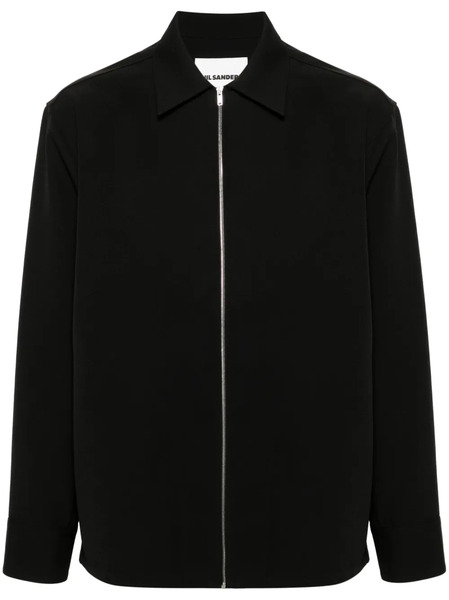  Jil Sander Wool Gabardine Overshirt - Black 
