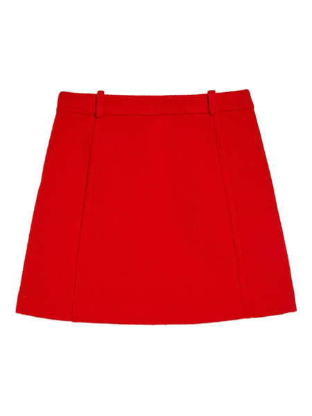  Jil Sander Wool Mini Skirt - Red 