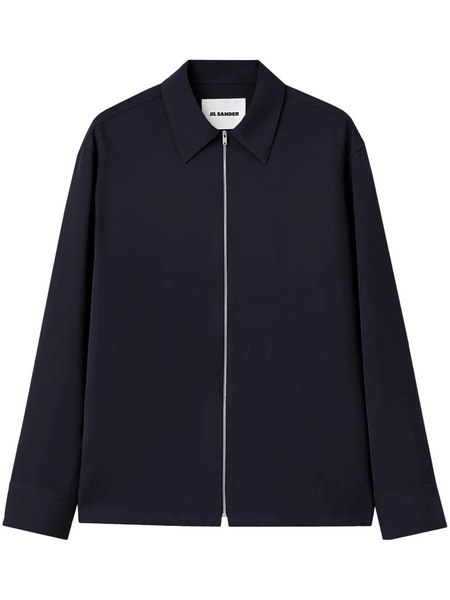  Jil Sander Zip-up Wool Overshirt - Blue 