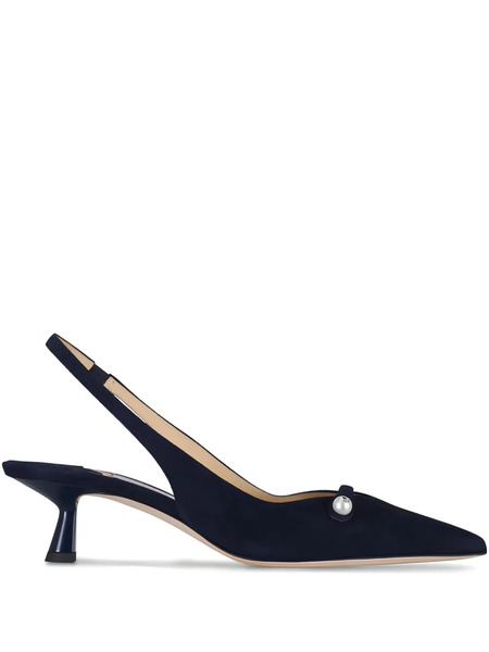 Jimmy Choo Amita Pearl Suede Pumps - Blue 
