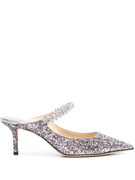  Jimmy Choo Bling Glittery Mules - Pink 