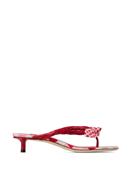  Jimmy Choo Bow Braided Mules - Red 