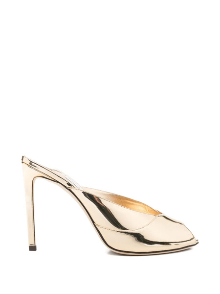  Jimmy Choo Brigitte Peep-toe Mules - Gold 