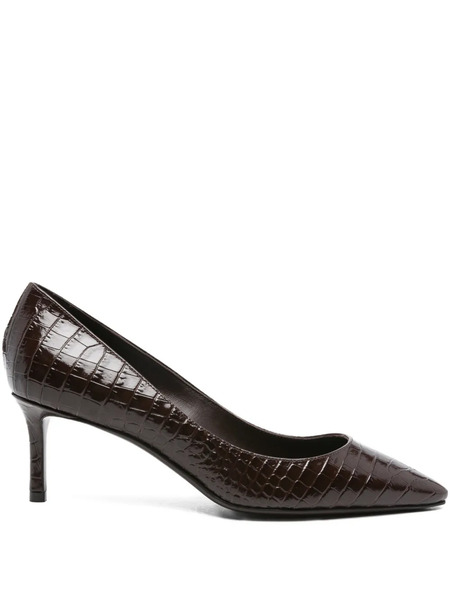  Jimmy Choo Crocodile-embossed Pointed-toe Pumps - Brown 