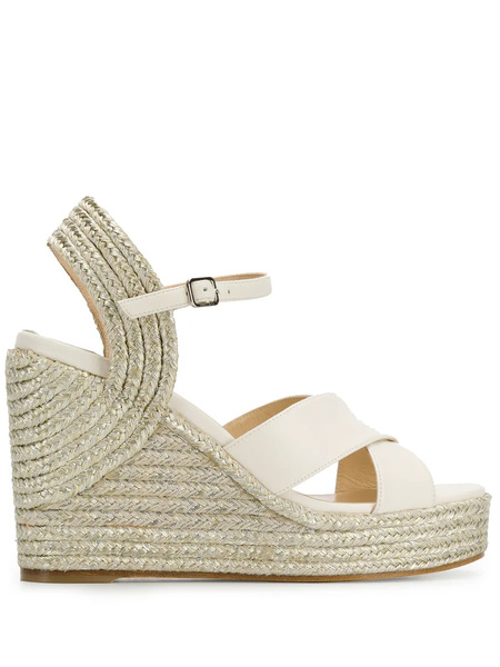  Jimmy Choo Dellena Crossover-strap Platform Espadrilles - Neutrals 