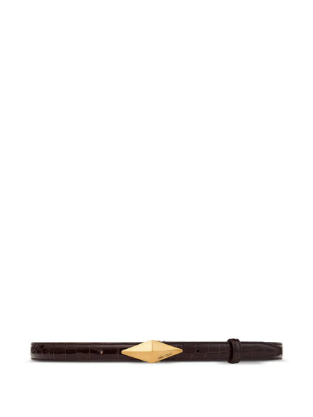  Jimmy Choo Diamond Clasp Belt - Brown 