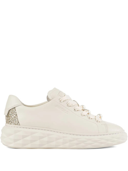  Jimmy Choo Diamond Light Maxi Leather Sneakers - Neutrals 