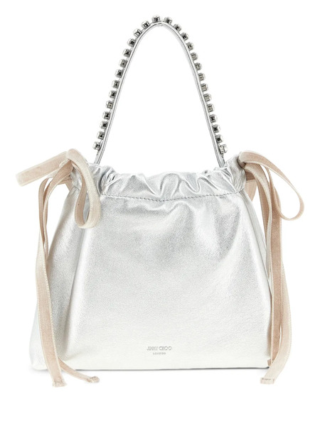  Jimmy Choo Drawstring Mini Tote Bag - Silver 