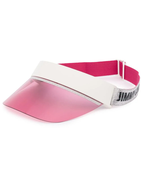  Jimmy Choo Eyewear Logo Embroidered Visor Cap - Pink 