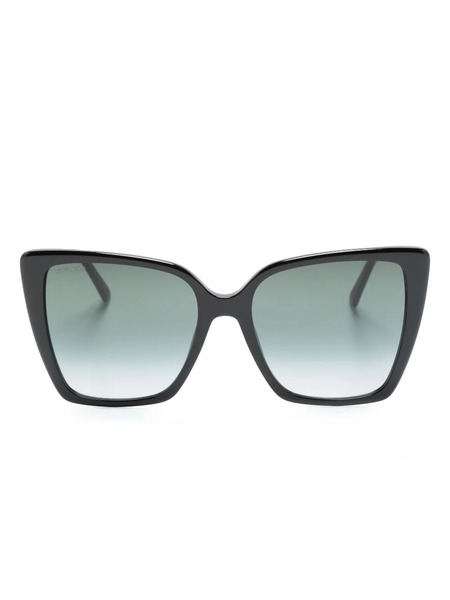  Jimmy Choo Eyewear Oversize-frame Glitter Sunglasses - Black 