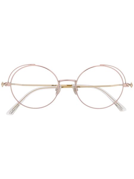  Jimmy Choo Eyewear Round Frame Glasses - Pink 