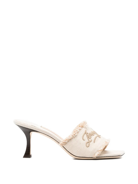  Jimmy Choo Fringed Embroidery Sandals - Neutrals 