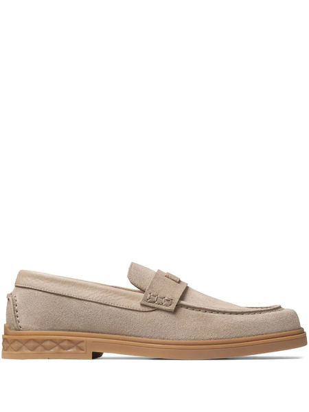  Jimmy Choo Josh Driver Suede Penny Loafers - Neutrals 