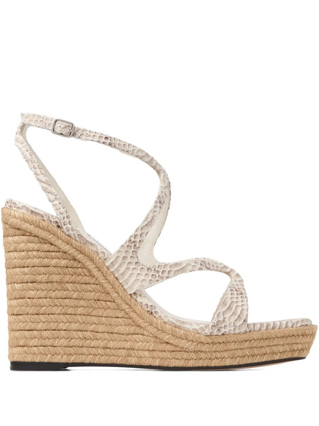  Jimmy Choo 110mm Ayla Heeled Espadrilles - Neutrals 