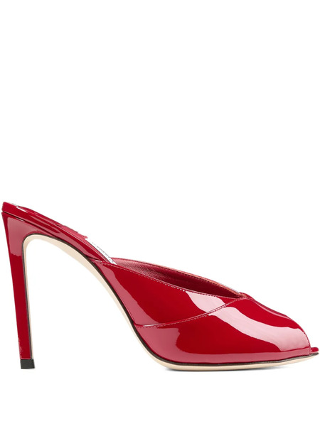  Jimmy Choo 100mm Brigitte Peep-toe Mules - Red 
